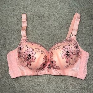 pink floral bra